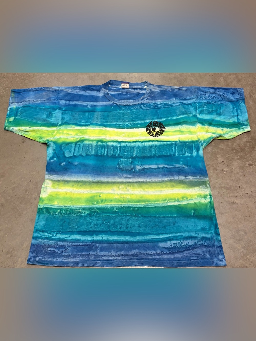 Pro Spirit Athletic Gear Striped Tie-Dye Tee - Blue & Green